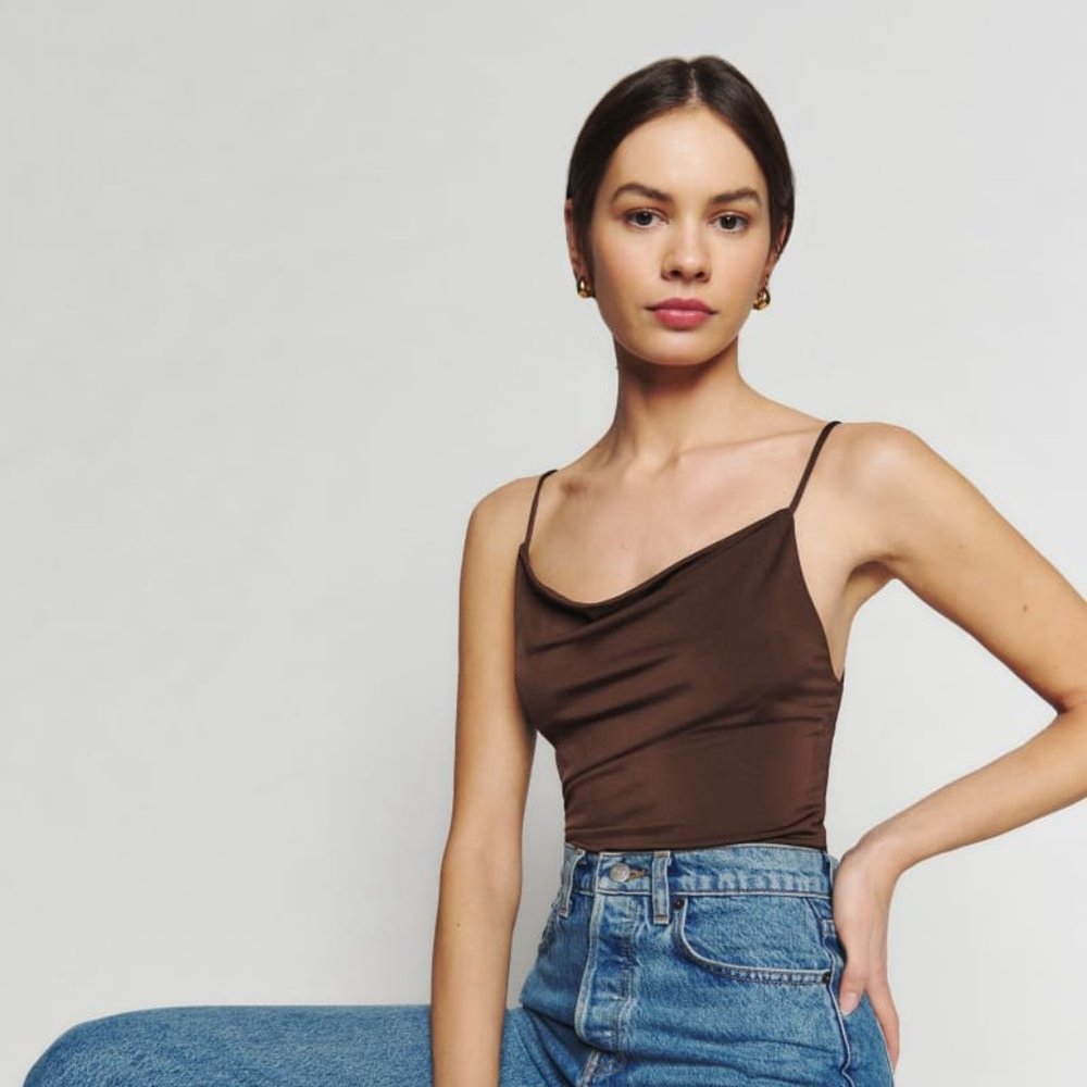 Reformation Emmett Top in Cafe XS